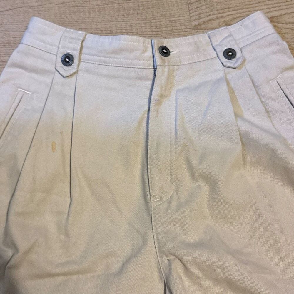 Liz Claiborne LizSport high-waisted shorts size 6, vintage pleated khaki 100% co - Picture 2 of 8